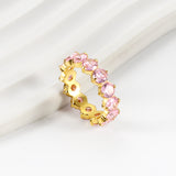 New white stone ring female light luxury sense of high class with elegant temperament metal wind