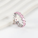 New white stone ring female light luxury sense of high class with elegant temperament metal wind