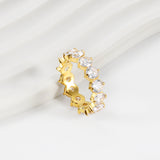 New white stone ring female light luxury sense of high class with elegant temperament metal wind