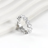 New white stone ring female light luxury sense of high class with elegant temperament metal wind