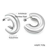 C-shaped earrings 10.5*31mm