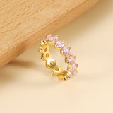 New white stone ring female light luxury sense of high class with elegant temperament metal wind