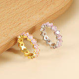 New white stone ring female light luxury sense of high class with elegant temperament metal wind