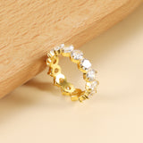 New white stone ring female light luxury sense of high class with elegant temperament metal wind