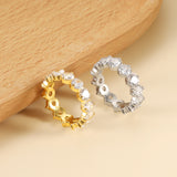 New white stone ring female light luxury sense of high class with elegant temperament metal wind