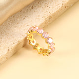 New white stone ring female light luxury sense of high class with elegant temperament metal wind