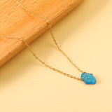 Blue Abalone Pendant 9.3*10.7mm Necklace 45+5cm