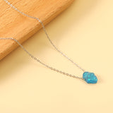 Blue Abalone Pendant 9.3*10.7mm Necklace 45+5cm