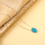 Blue Abalone Pendant 9.3*10.7mm Necklace 45+5cm