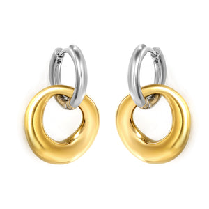 2.5x15mm Circle with Shaped Hoop Earrings 17*18mm