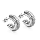 C-Shaped Horizontal Stud Earrings 6*17.5