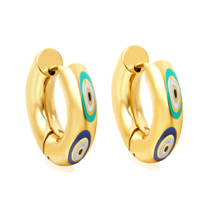 5*20mm Circle with Mixed Color Graphic Earrings