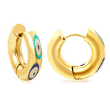 5*20mm Circle with Mixed Color Graphic Earrings