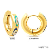 5*20mm Circle with Mixed Color Graphic Earrings