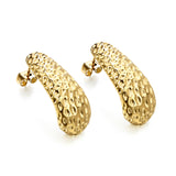 J-shaped pitted earrings 11.9*27.9mm