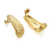 J-shaped pitted earrings 11.9*27.9mm