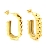 U-shaped earrings with three wave patterns 6.7*29.3mm