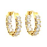 Thick 3*W 4.4*ID 13.3mm ear clips with inner and outer square white/purple/colored zirconium steel/golden