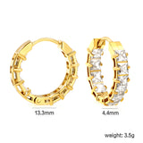 Thick 3*W 4.4*ID 13.3mm ear clips with inner and outer square white/purple/colored zirconium steel/golden