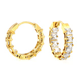 Thick 3*W 4.4*ID 13.3mm ear clips with inner and outer square white/purple/colored zirconium steel/golden