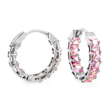 Thick 3*W 4.4*ID 13.3mm ear clips with inner and outer square white/purple/colored zirconium steel/golden