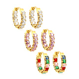 Thick 3*W 4.4*ID 13.3mm ear clips with inner and outer square white/purple/colored zirconium steel/golden