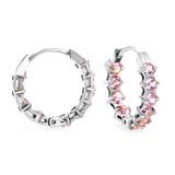 Thick 2.4*Wide 4.2*I.D. 14mm Ear Clips with rounded white/purple/pink zirconium steel/golden color