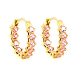 Thick 2.4*Wide 4.2*I.D. 14mm Ear Clips with rounded white/purple/pink zirconium steel/golden color