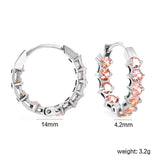 Thick 2.4*Wide 4.2*I.D. 14mm Ear Clips with rounded white/purple/pink zirconium steel/golden color