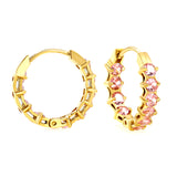 Thick 2.4*Wide 4.2*I.D. 14mm Ear Clips with rounded white/purple/pink zirconium steel/golden color