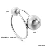 Uniquely designed large and small orb open rings