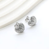 Heart with Braided Face Earrings 13.3*12mm