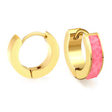 Thickness 2.2*Width 4*Inner Diameter 9mm Earrings Sticky White/Black/Pink/Light Blue/Orange/Green/Coffee Leather Gold Color