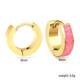 Thickness 2.2*Width 4*Inner Diameter 9mm Earrings Sticky White/Black/Pink/Light Blue/Orange/Green/Coffee Leather Gold Color