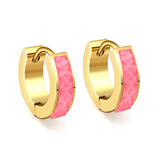 Thickness 2.2*Width 4*Inner Diameter 9mm Earrings Sticky White/Black/Pink/Light Blue/Orange/Green/Coffee Leather Gold Color