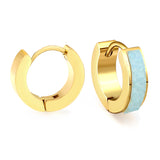 Thickness 2.2*Width 4*Inner Diameter 9mm Earrings Sticky White/Black/Pink/Light Blue/Orange/Green/Coffee Leather Gold Color