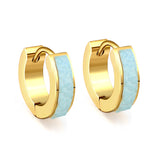 Thickness 2.2*Width 4*Inner Diameter 9mm Earrings Sticky White/Black/Pink/Light Blue/Orange/Green/Coffee Leather Gold Color