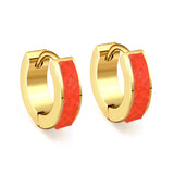 Thickness 2.2*Width 4*Inner Diameter 9mm Earrings Sticky White/Black/Pink/Light Blue/Orange/Green/Coffee Leather Gold Color