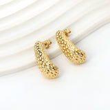 J-shaped pitted earrings 11.9*27.9mm