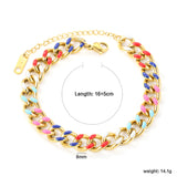 Mixed Color Drip Bracelet with Chain Strap 8mm*16+5cm