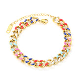 Mixed Color Drip Bracelet with Chain Strap 8mm*16+5cm