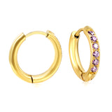 2.5*12mm I.D. Ear Clip CNC White/Black/Purple Zircon Gold Color