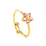 Tall 9mm loose ring white/purple/pink zirconium gold color