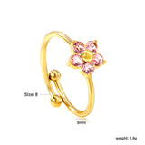 Tall 9mm loose ring white/purple/pink zirconium gold color