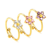 Tall 9mm loose ring white/purple/pink zirconium gold color