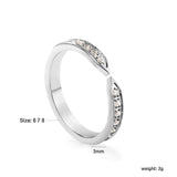 H3mm CNC Cross shape white zirconium ring steel color/golden