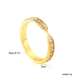 H3mm CNC Cross shape white zirconium ring steel color/golden