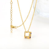 Orthorhombic with purple drop oil with 2 white diamonds pendant 15*14.3mm necklace 39+5cm