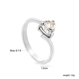 Height 7.3mm Triangular white diamond open-end ring Zirconium steel color/golden