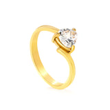 Height 7.3mm Triangular white diamond open-end ring Zirconium steel color/golden